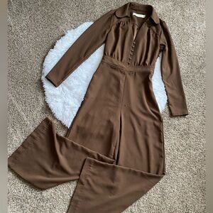 Happy X Nature Pants Jumpsuit Long Sleeves Brown Stretchy Womens‎ Size 2